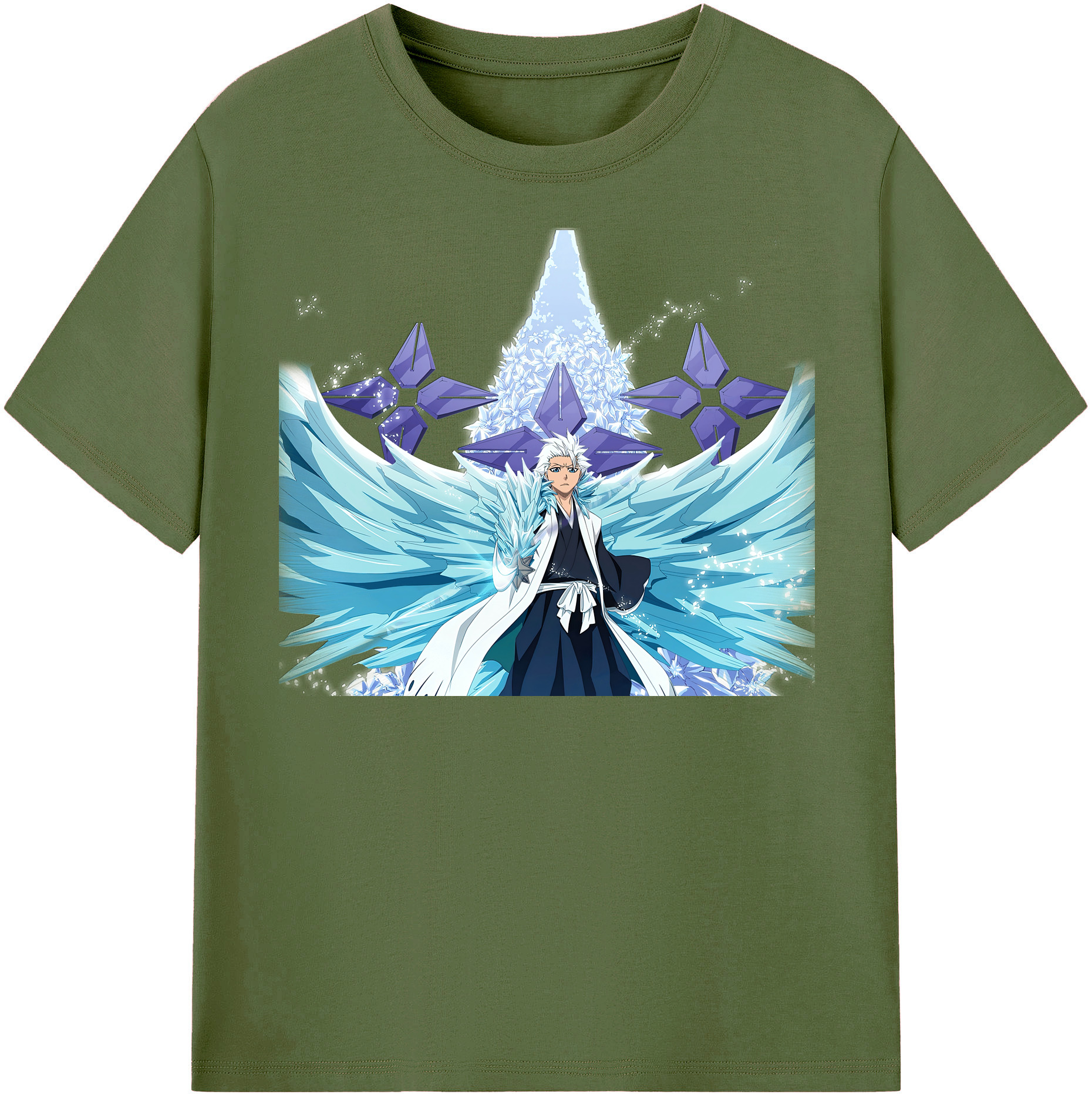 （画像用） ブリーチ 日番谷冬獅郎（ひつがや とうしろう） BLEACH Hitsugaya Toushirou 綿100％半袖Tシャツ（フロントプリント）